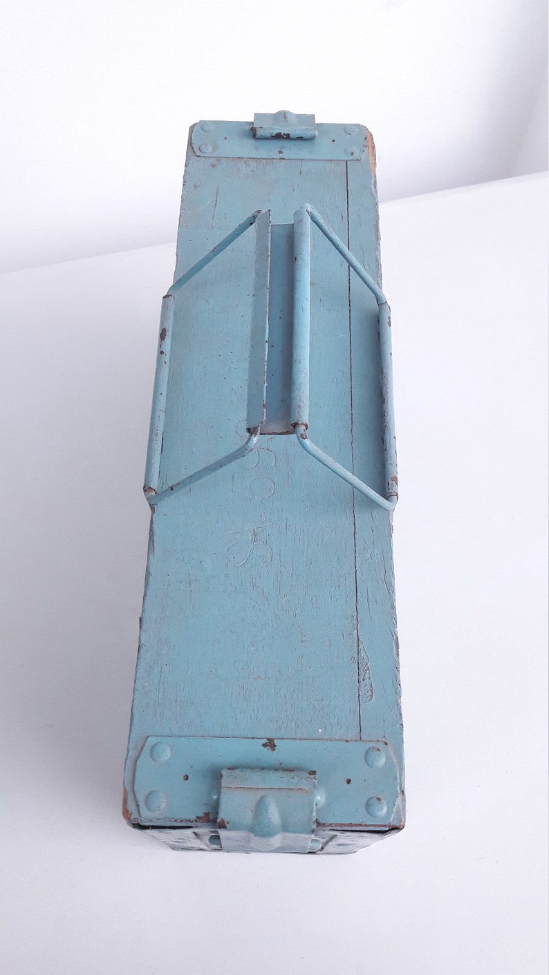 British Army Wooden Ammo Box Duck Egg Blue Military Etsy