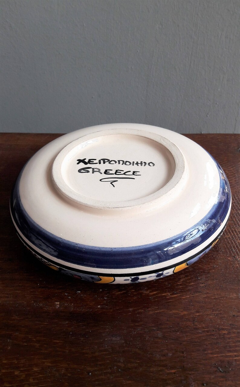 Greek Ceramic Handmade Painted Ashtray