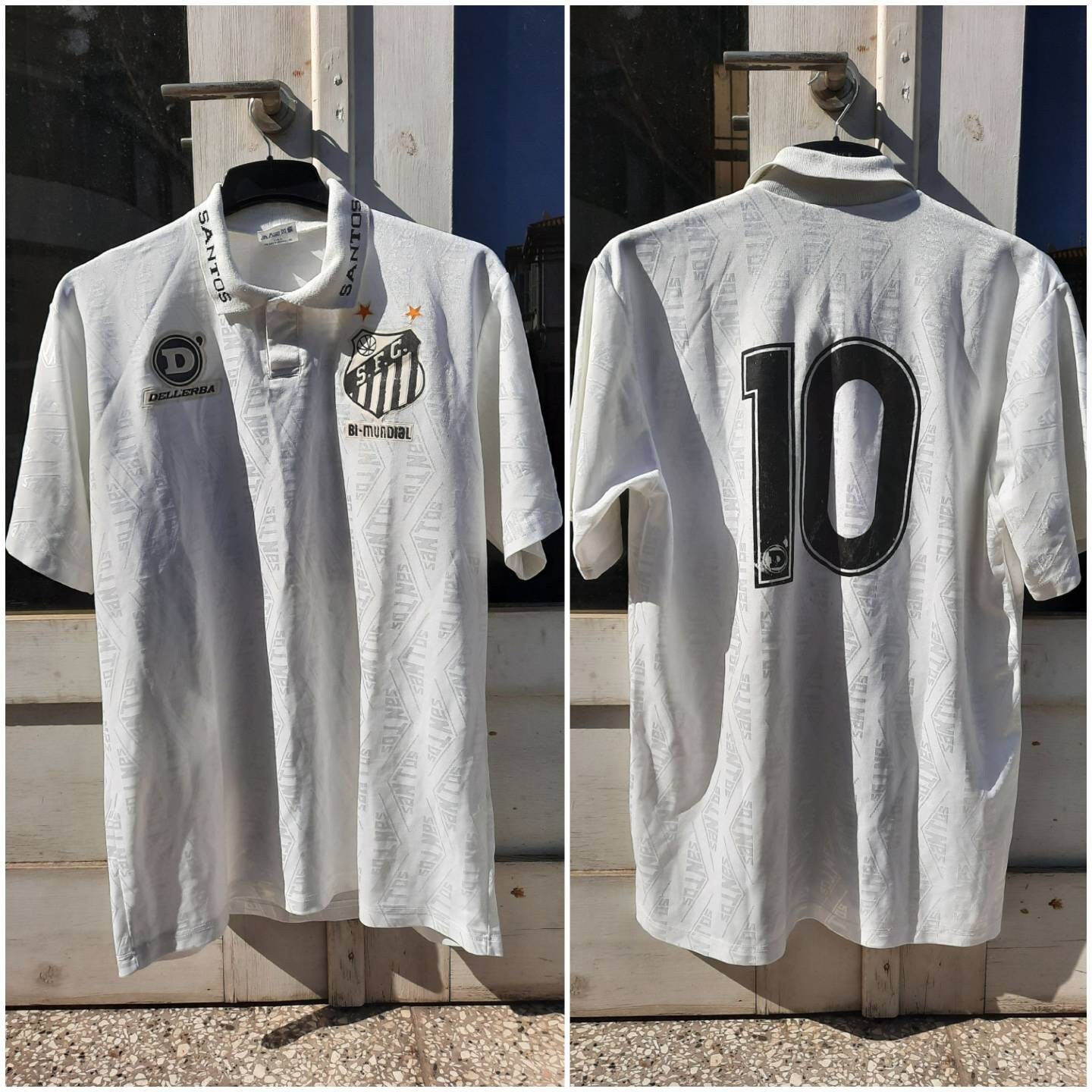 ウェア SANTOS FC  JERSEY 90S DELLERBA Early 90s Santos FC #10 Dell'erba Football Jersey – the