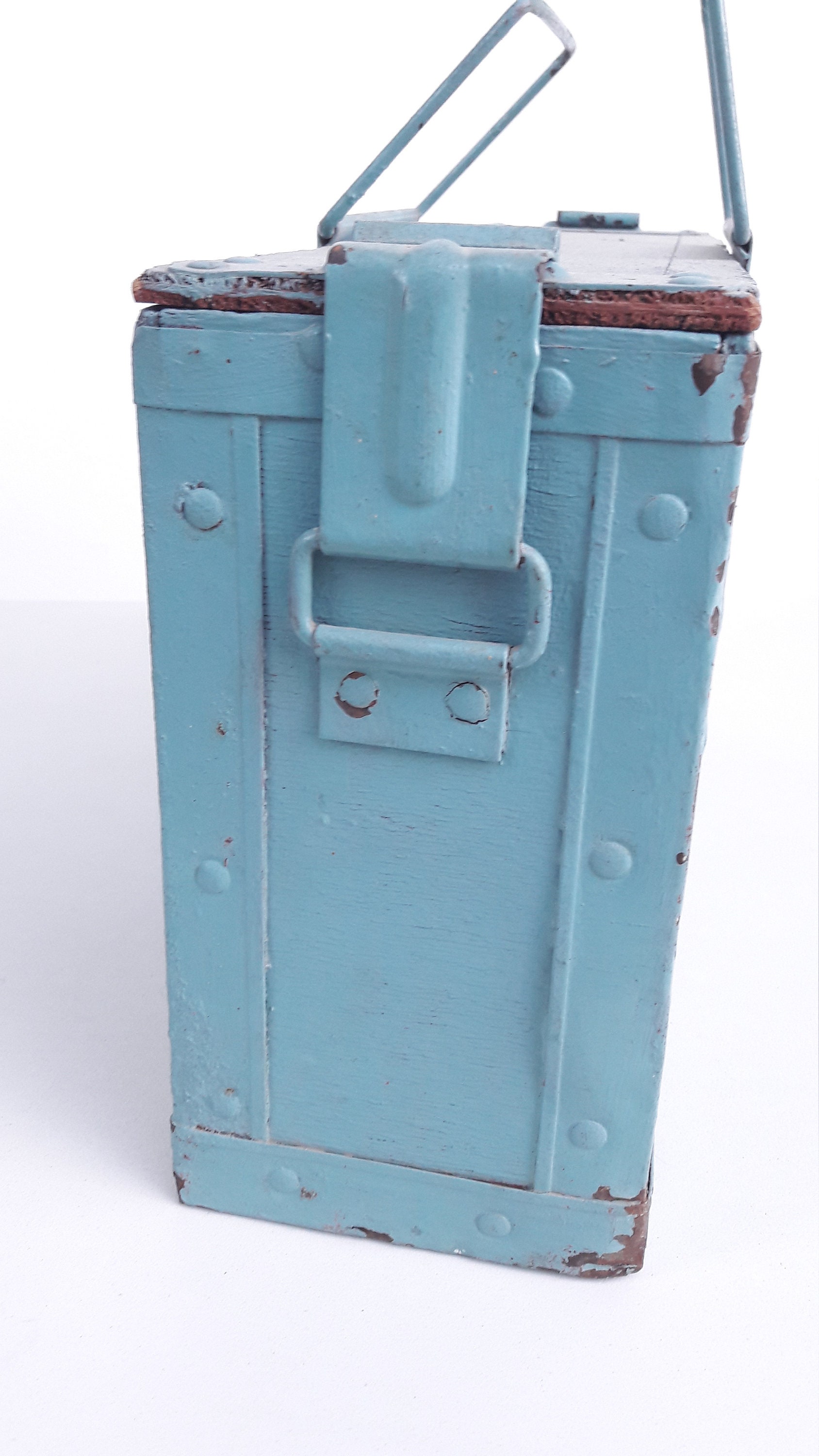 British Army Wooden Ammo Box Duck Egg Blue Military Etsy