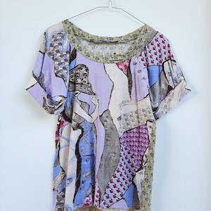 Vintage Sportmax Code Fashion T-shirt Max Mara Stretch Cotton Illustration Graphic Print