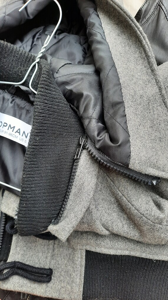 Grey hooded deals bomber jacket