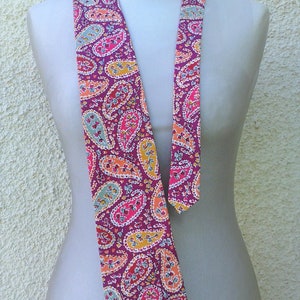 Vintage Cotton Liberty of London Purple Paisley Floral Tie