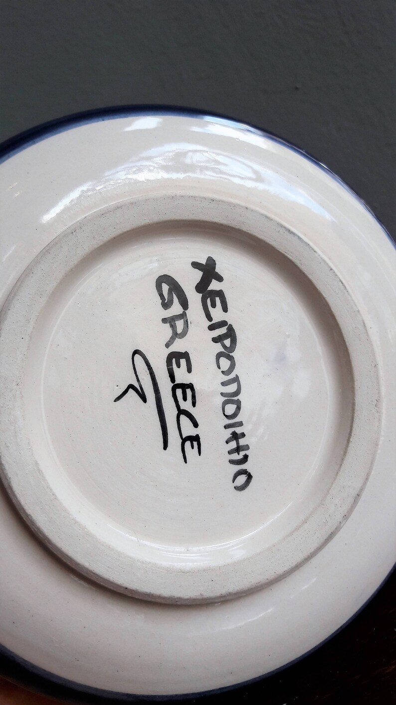 Greek Ceramic Handmade Painted Ashtray