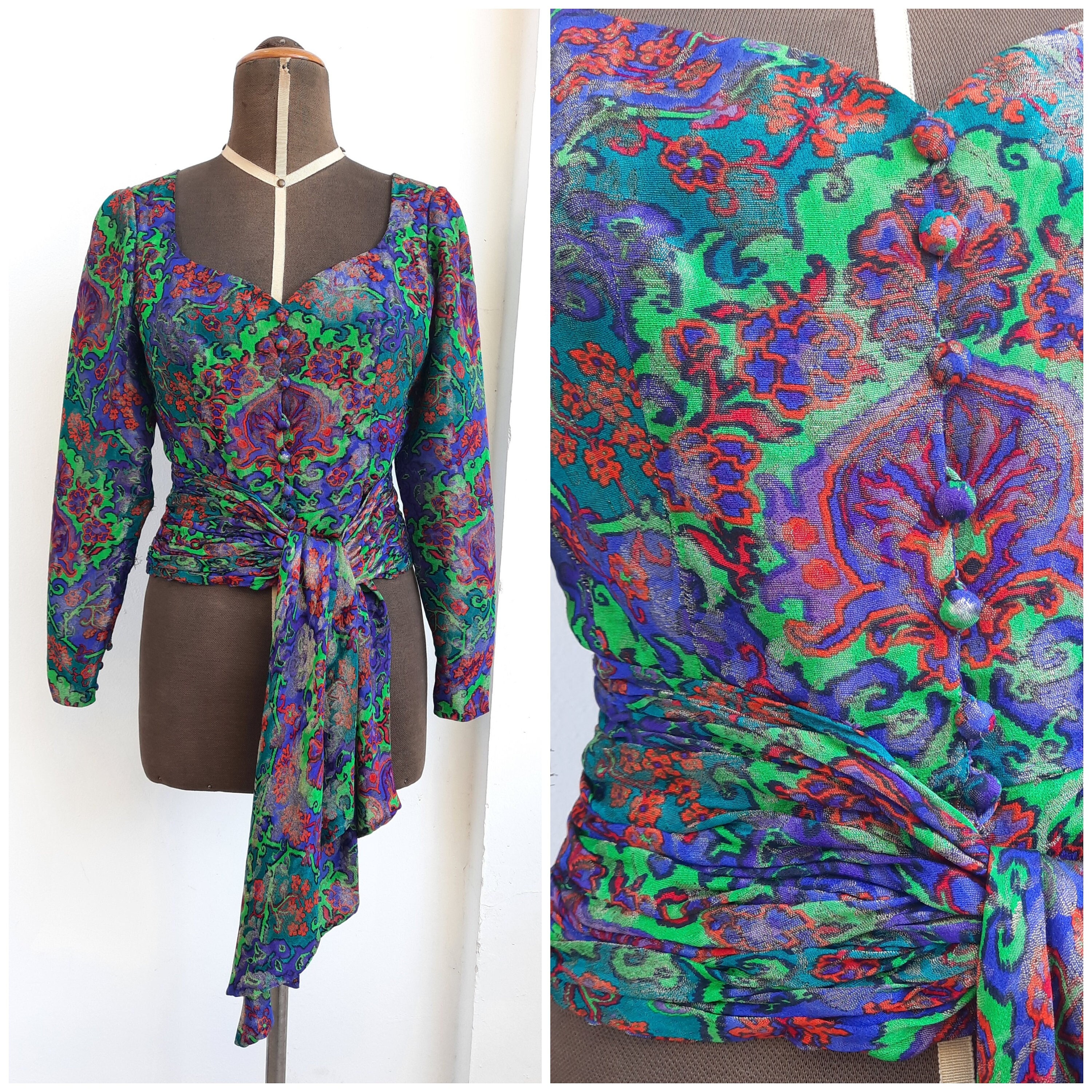 Stunning Original 1970s Jean-louis Scherrer Dress Silk Poet 
