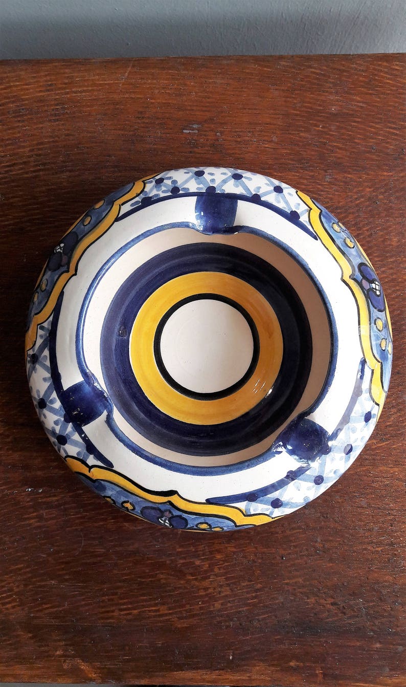 Greek Ceramic Handmade Painted Ashtray