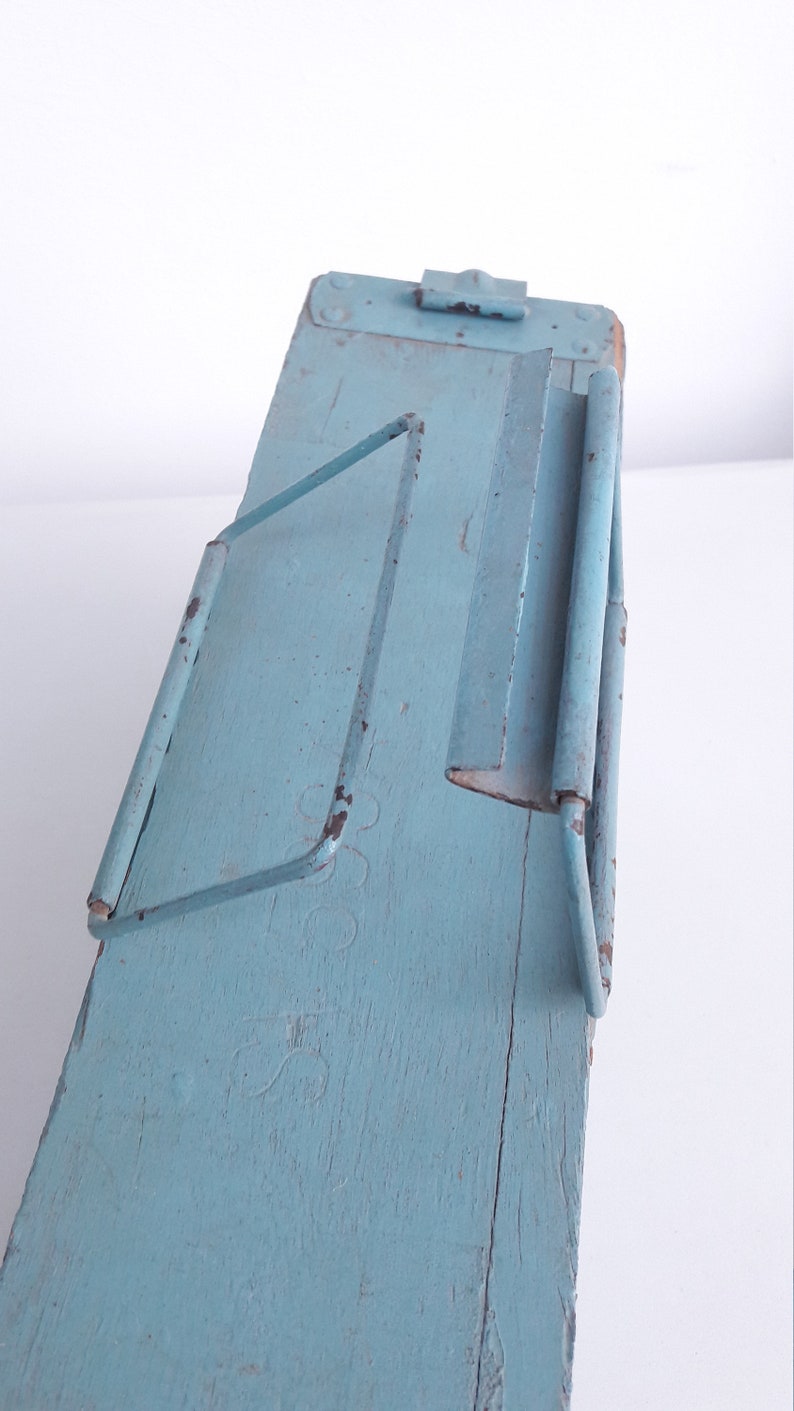 British Army Wooden Ammo Box Duck Egg Blue Military Etsy