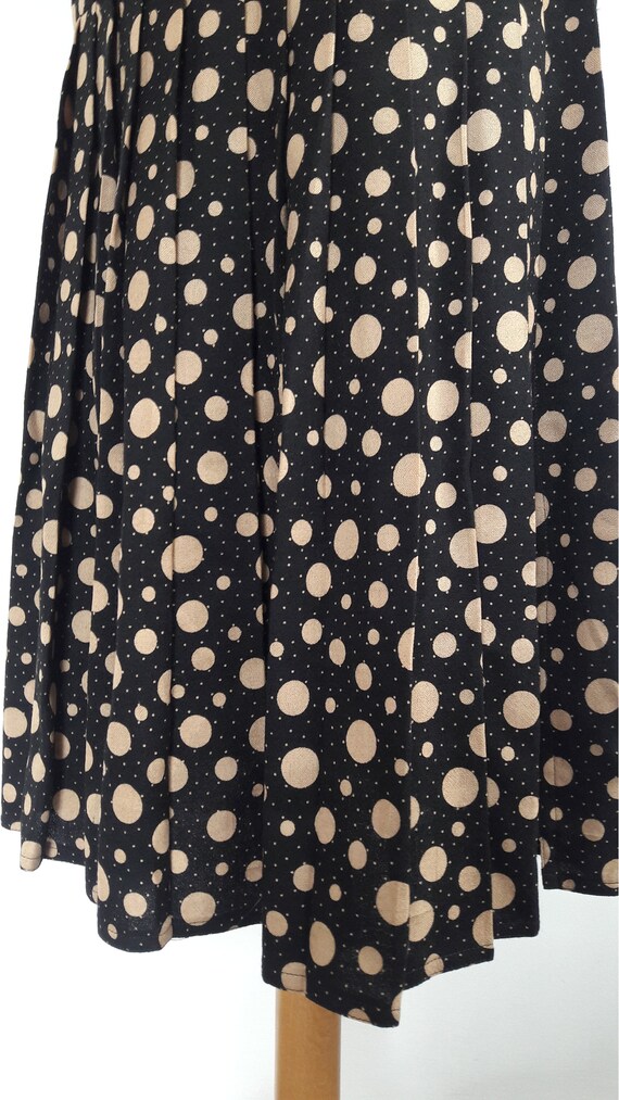 Vintage Gianni Versace Polka Dot Pleat Midi Skirt… - image 5