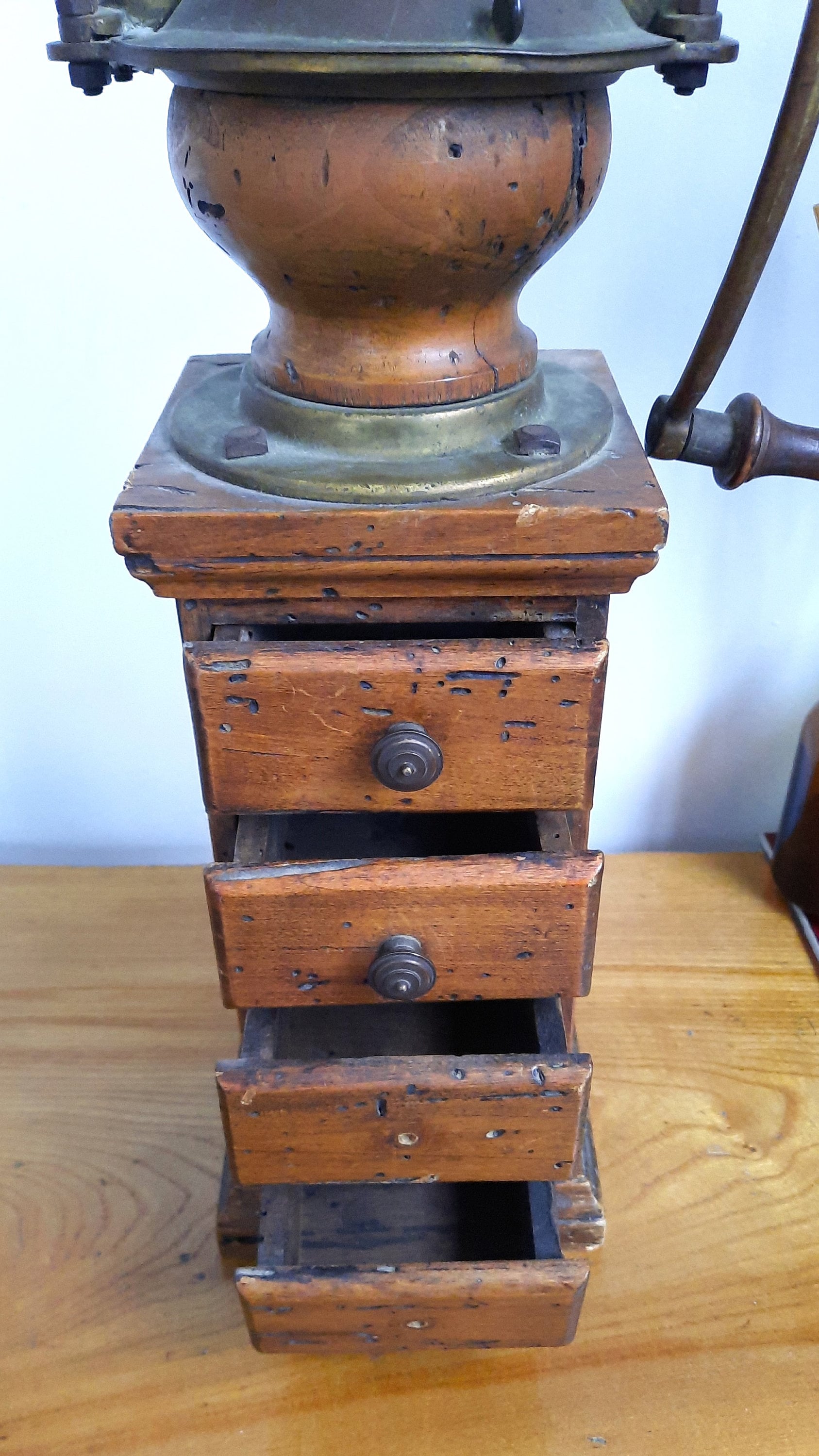 Vintage Italian 4-drawer Coffee Spice Grinder Wormwood