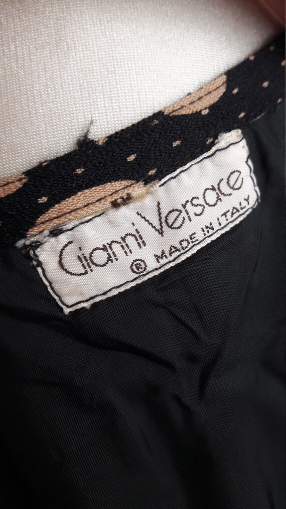 Vintage Gianni Versace Polka Dot Pleat Midi Skirt Side Sash