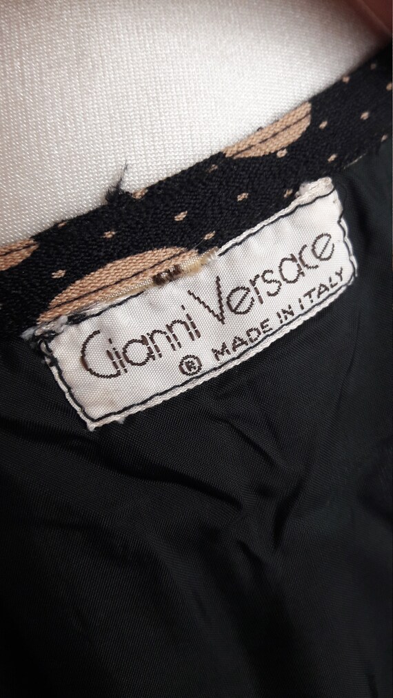 Vintage Gianni Versace Polka Dot Pleat Midi Skirt… - image 9