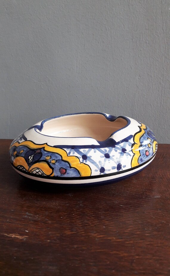 Greek Ceramic Handmade Painted Ashtray