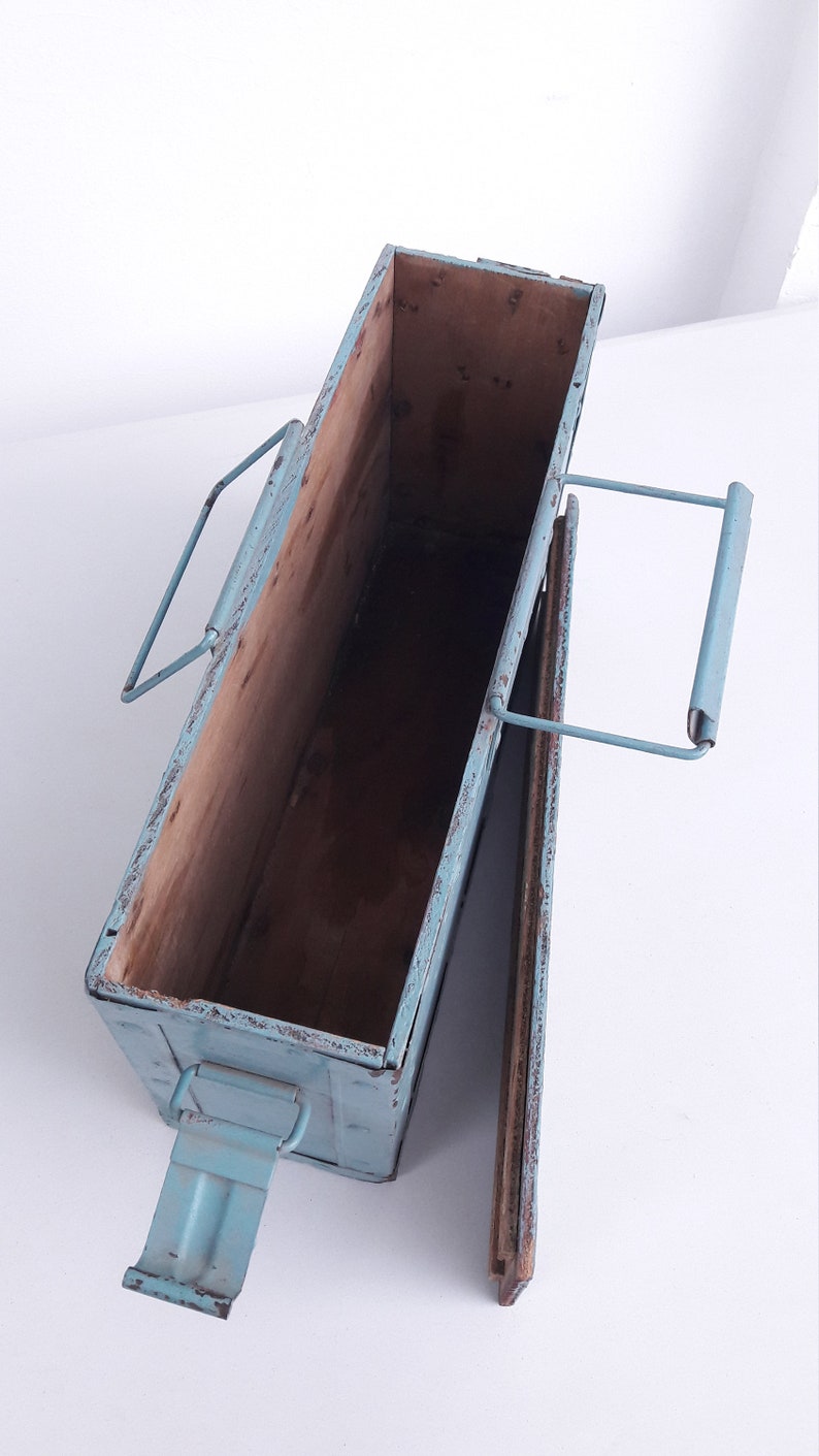 British Army Wooden Ammo Box Duck Egg Blue Military Etsy