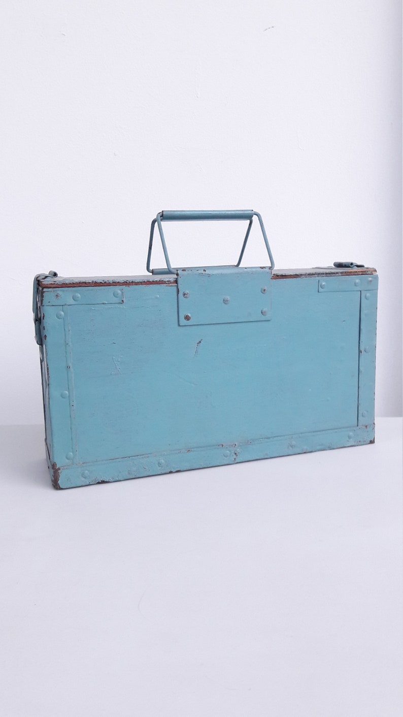British Army Wooden Ammo Box Duck Egg Blue Military Etsy