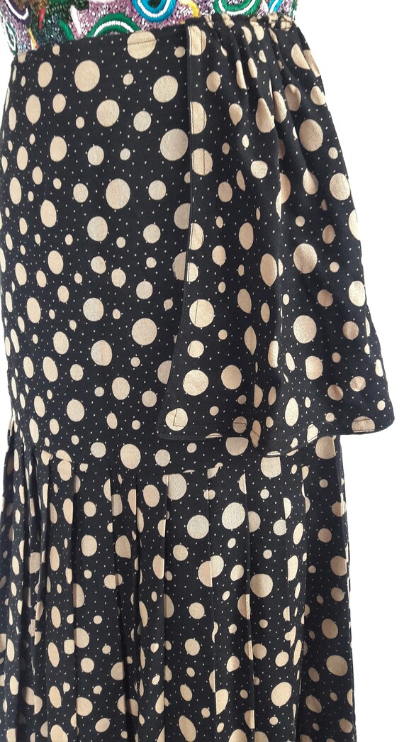 Vintage Gianni Versace Polka Dot Pleat Midi Skirt… - image 7