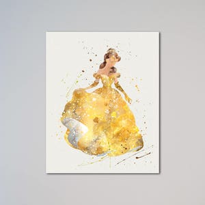 Belle Poster Beauty and the Beast Art Print Watercolor Art Decor Picture