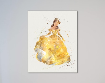 Belle Poster Beauty and the Beast Art Print Watercolor Art Decor Picture