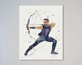 Hawkeye Avengers Poster Aquarell Druck Spezialagent von S.H.I.E.L.D.
