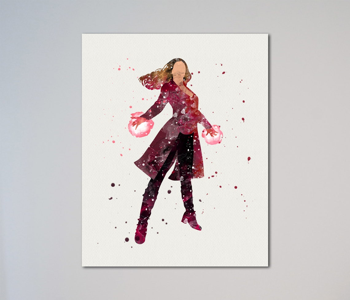 Scarlet Witch Wanda Maximoff Print Poster Watercolor Picture - Etsy