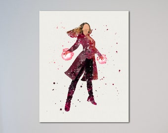 Scarlet Witch Wanda Maximoff print poster aquarel foto