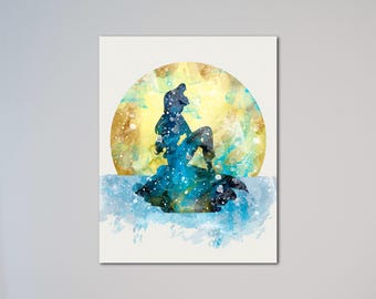 The Little Mermaid Ariel Poster Watercolor Print