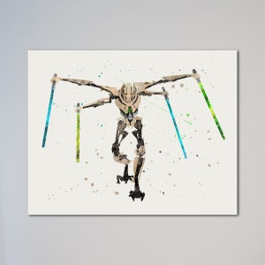 General Grievous Star Wars Poster Art Picture Watercolor Print Star Wars Fans art gift Jedi Hunter Decor Cyborg Grievous