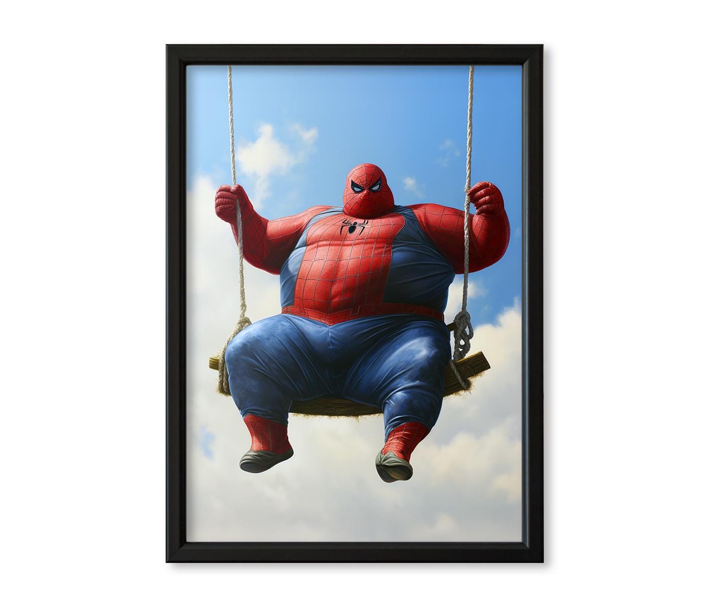 Fat Spider-man Poster, Funny Hero, Parody Print - Etsy