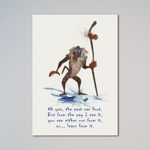 Rafiki Quote Watercolor Art Print Poster The Lion King