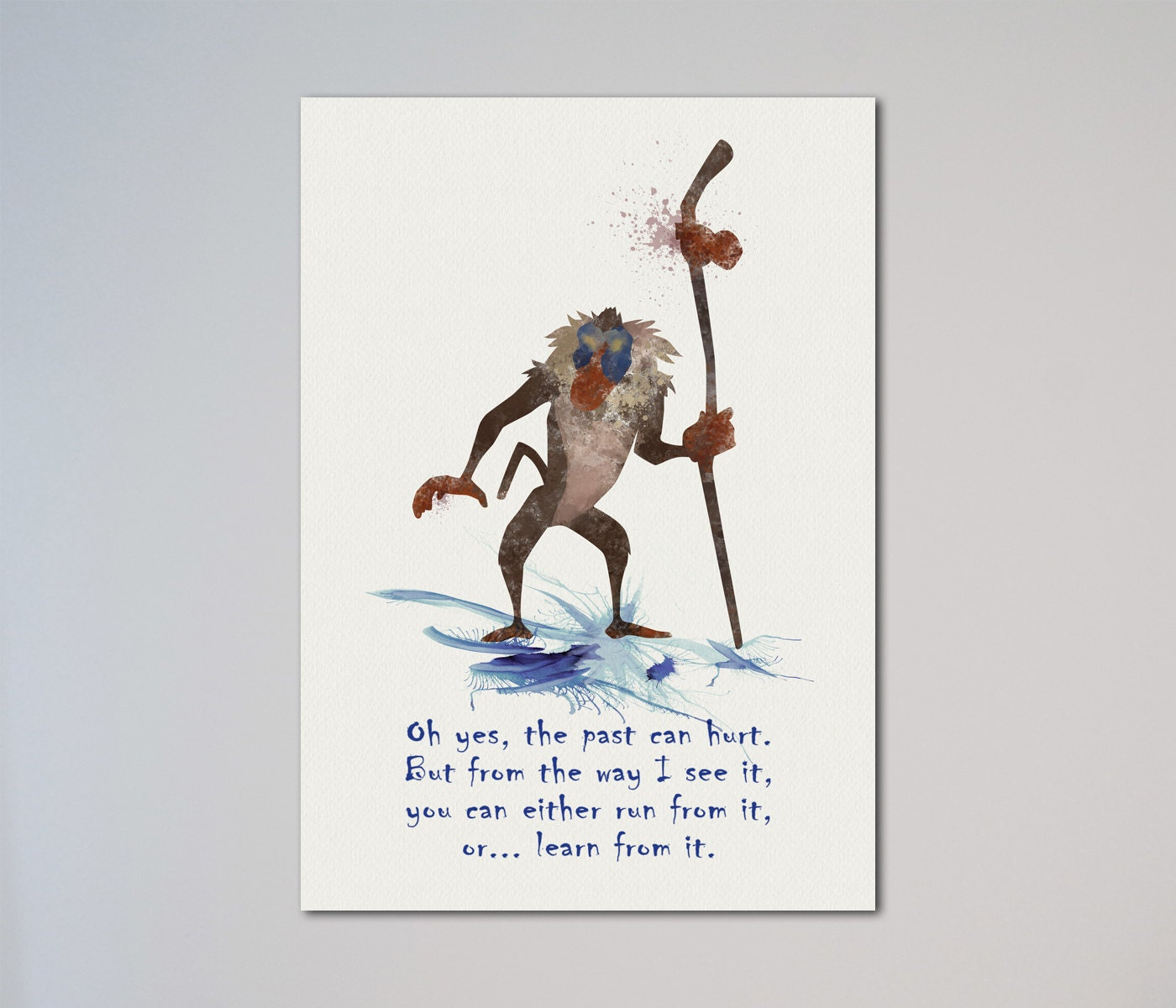 Rafiki Quotes About The Past Rafiki Citation Aquarelle Art Imprimer Affiche Le Roi Lion | Etsy Canada