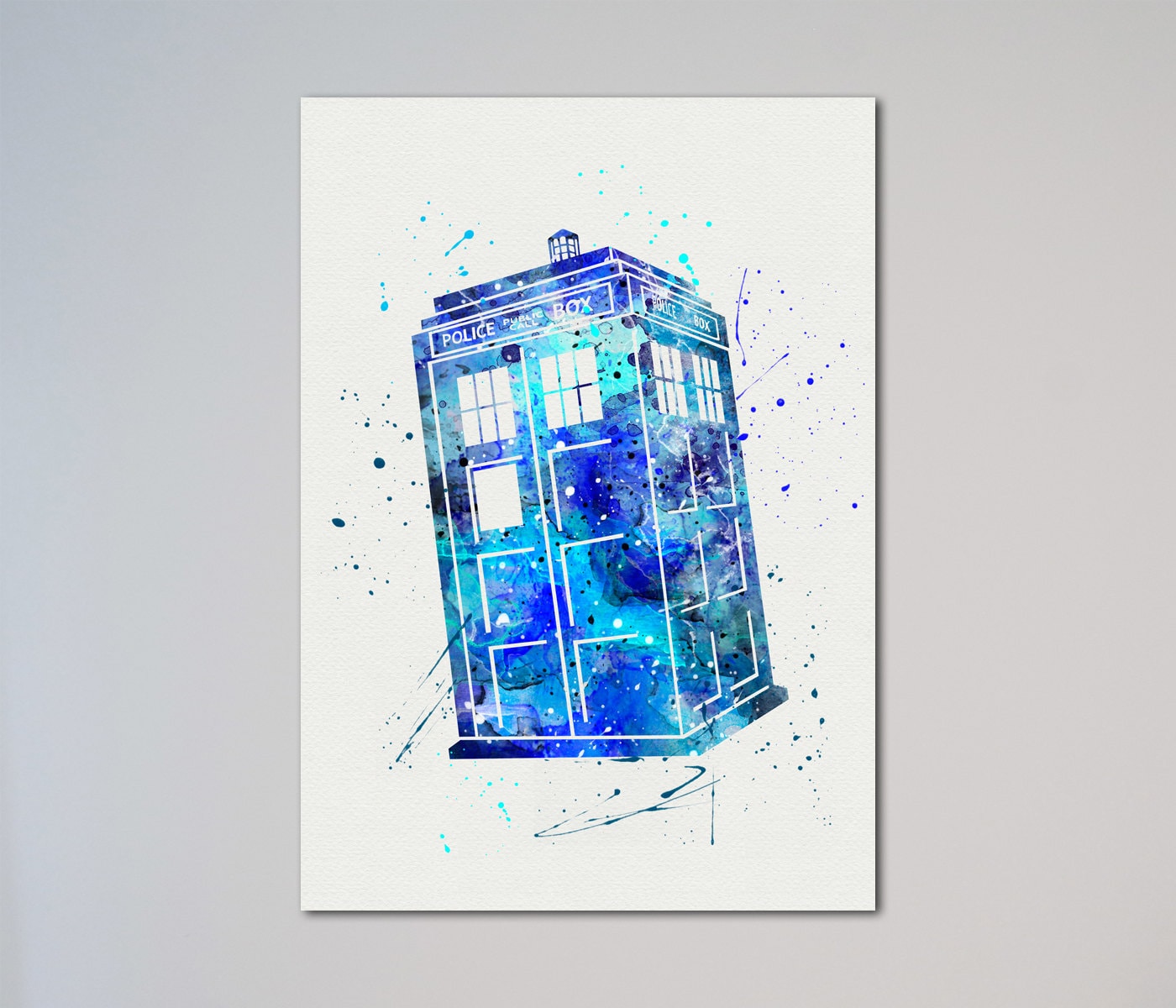 Tardis Doctor Who Poster Watercolor Print Wall Decor Fine Art Giclee ...