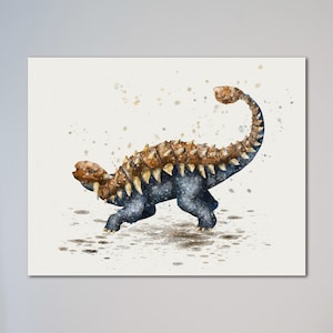 Ankylosaurus Painting Print Poster Picture Art Print Dinosaur Watercolor Decor Gift for Dino fans Home Decor Nursery Decor Gift Present