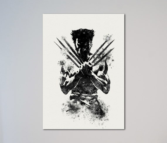 the wolverine poster x men watercolor home decor wolverine etsy