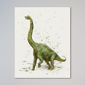 Brachiosaurus Dinosaur Poster Picture Painting Print Room Decor Nursery Room Wall Decor Dino Picture Gift for him Gift for children
