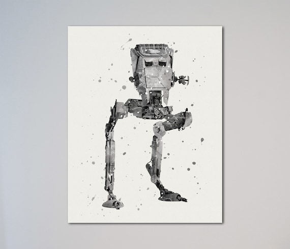 AT-ST スターウォーズ ピクチャーウォーカー 水彩画 ポスター 壁飾り
