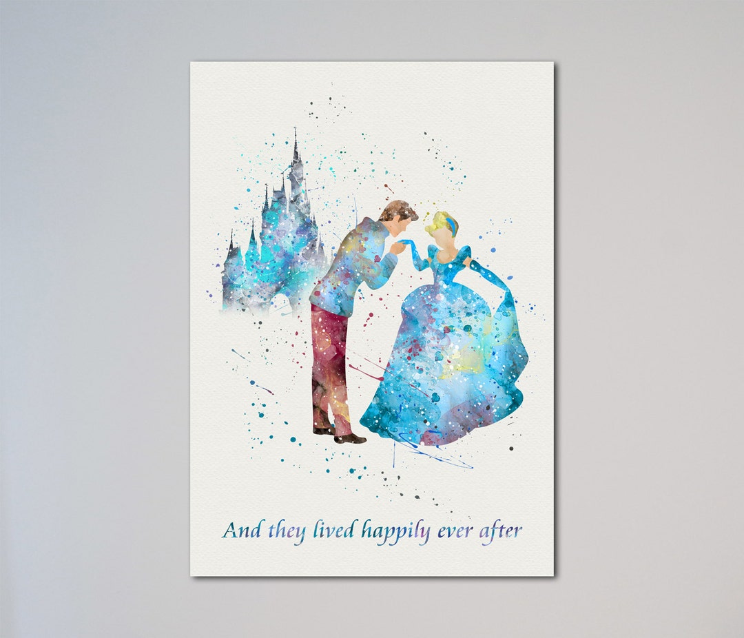 Cinderella and Prince Charming Quote Cinderella's Castle Poster or ...