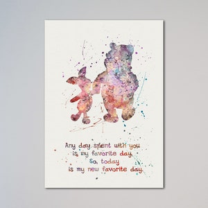 Winnie-the-Pooh and Piglet Quote, Winnie the Pooh Bear Print Poster