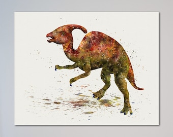 Parasaurolophus Poster Malerei Druck Kunst Bild Wohnkultur Kinderzimmer Dekor Kunst Dinosaurier Drucke Geschenk für ihn Geschenk für kind Dino Art