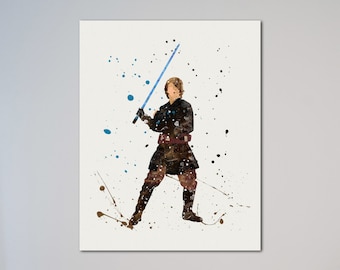 Anakin Skywalker Star Wars Poster Aquarell Wand Dekor Kunst Bild
