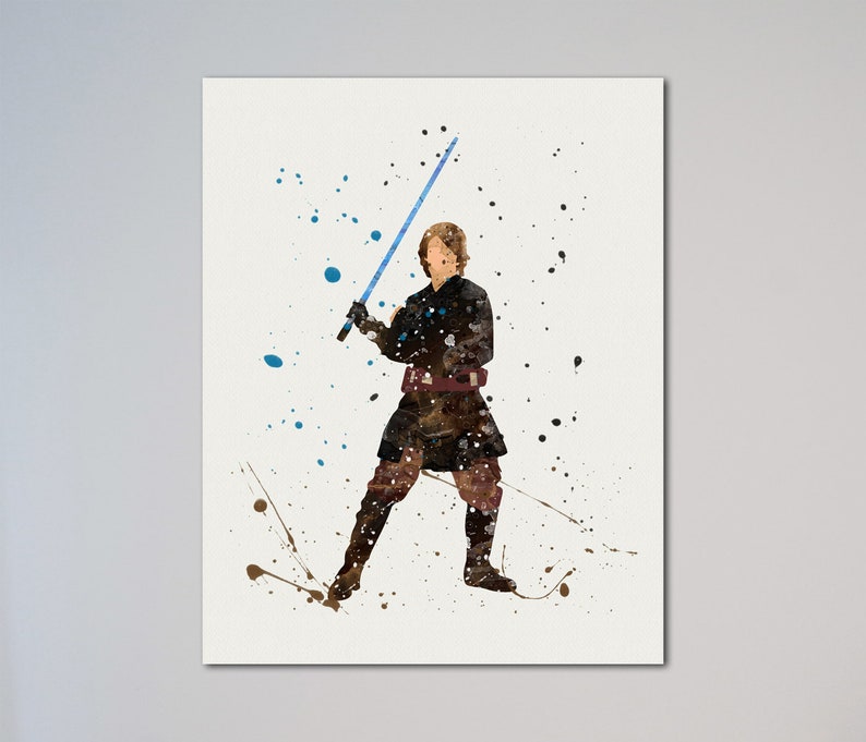 Anakin Skywalker Star Wars Poster Print Watercolor Wall Decor Art Picture