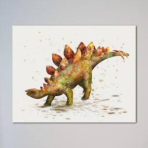 Stegosaurus Painting Print Dinosaur Picture Poster Print Art Nursery Room Decor Wall Decor Home Decor Gift for child Gift for him Dino Gifts