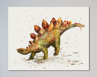Stegosaurus Gemälde Druck Dinosaurier Bild Poster Kunst Kinderzimmer Dekor Wand dekor Wohnkultur Geschenk für kind Geschenk für Ihn Dino Geschenke