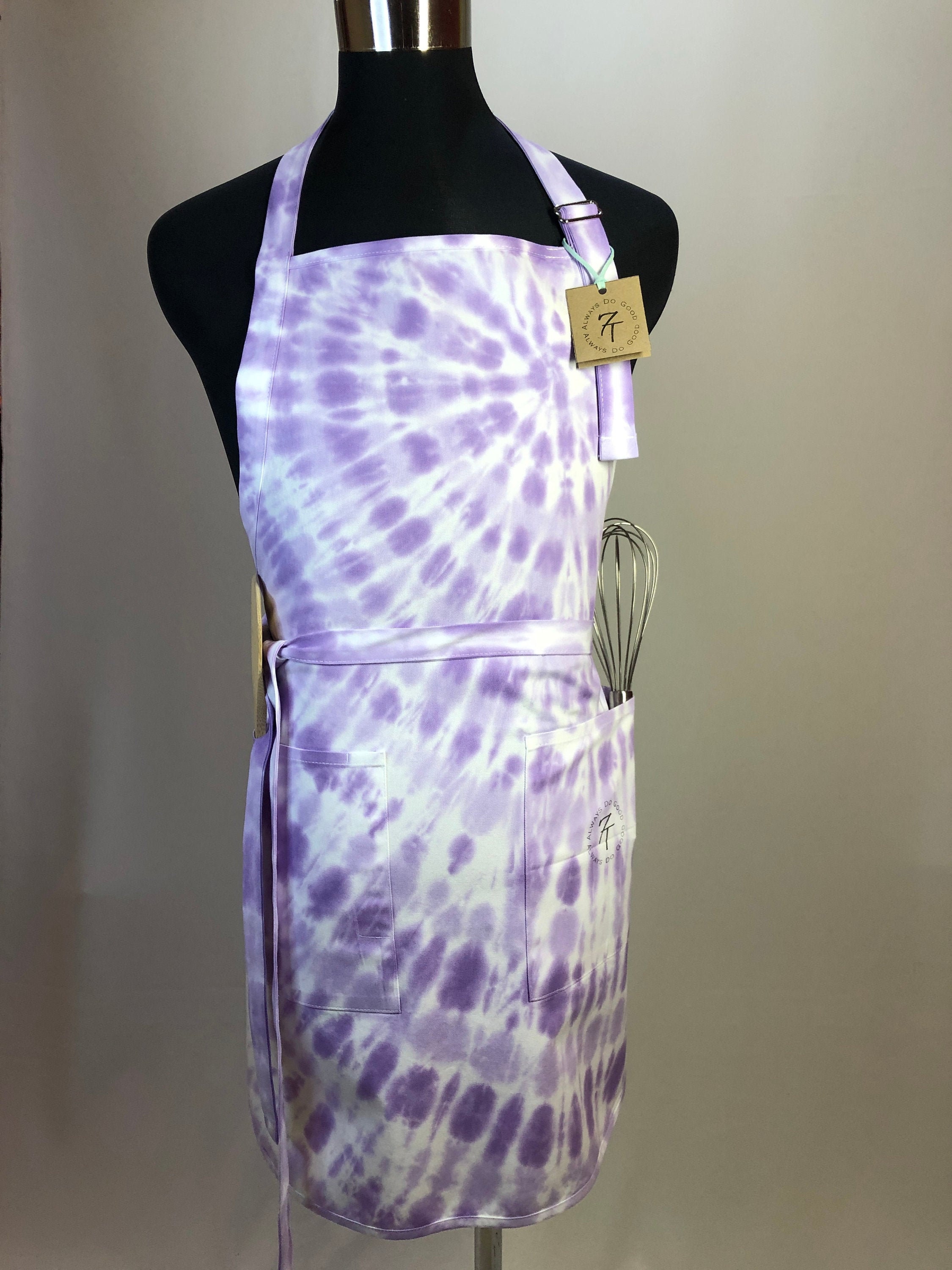 Apron Custom Dye Tie Dyed Apron W/Pockets Adjustable Neck Etsy