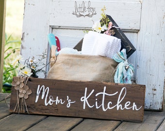 mom gift, kitchen, decor, mother, gift, barn wood, barnwood, sign, vintage, rustic, farmhouse kitchen decor, gifts for mom, little box