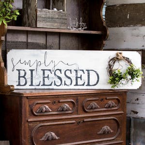 Farmhouse Decor, Simply Blessed Sign, Farmhouse Sign, Farmhouse Wood Sign, Rustic Wood Signs, Signs, Shiplap Sign