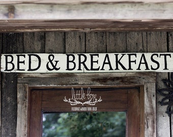 Farmhouse Decor / Bed & Breakfast / 48 inch / Shiplap / Little Box / Farm House / Farmhouse Wall Decor / White Sign / Custom Sign / Kitchen