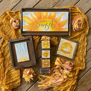 Telas de lazos Summer Interchangeables y Vintage Summer Sunshine de Little Box Signs