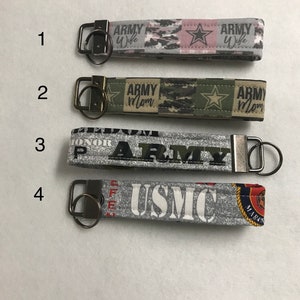 Military key fob - army wife key chain - army mom wristlet - army key lanyard - marines wristlet key fob - ssmc