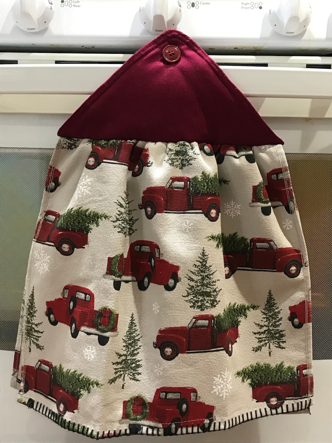 Vintage Red Truck Hanging Towel Holiday Towel Christmas Etsy