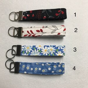 floral key fob - flower wristlet - key ring -  key lanyard - flower key chain - floral wristlet key fob -teacher gift