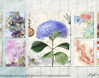 2.5x3.5 ATC Size Printable Vintage Inspired Collage Sheet, Instant Download - #Vin1ATCS08